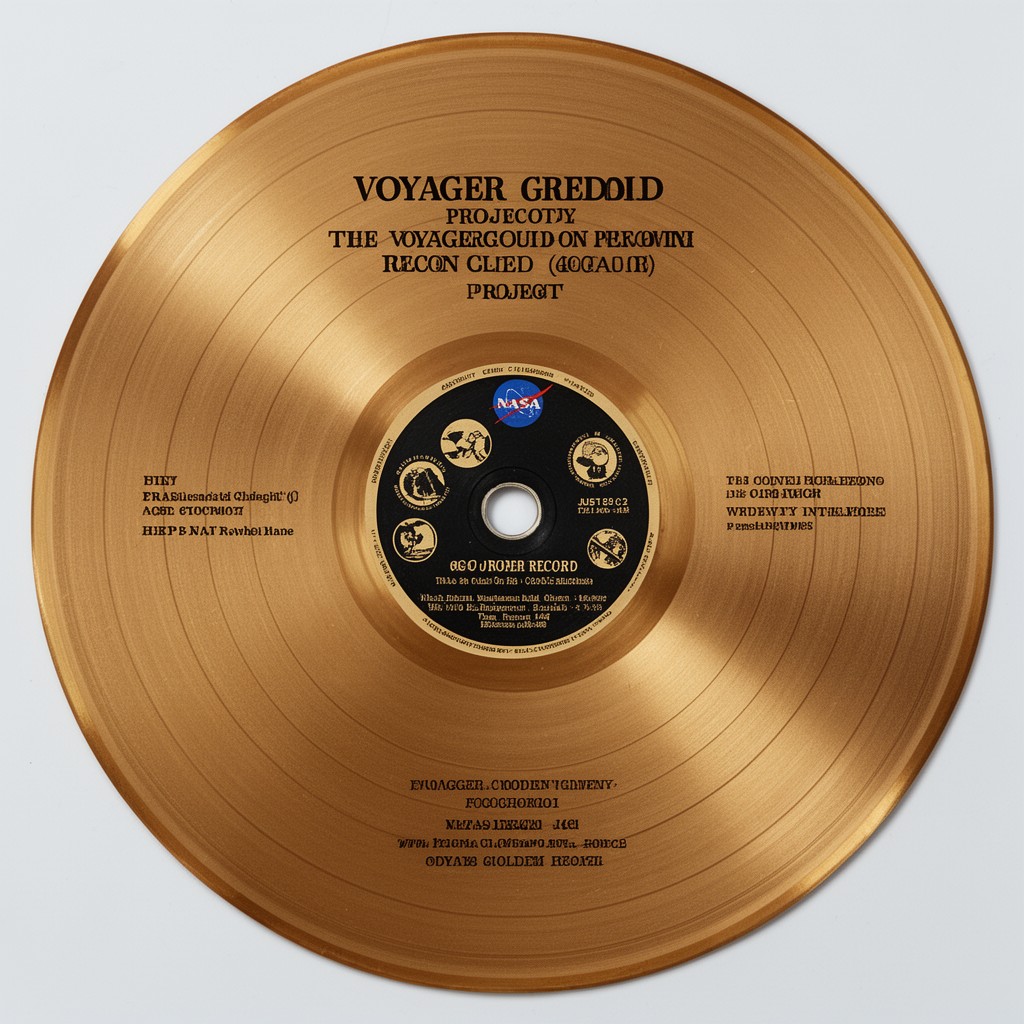 AI-generated illustration of Voyager Golden Record project