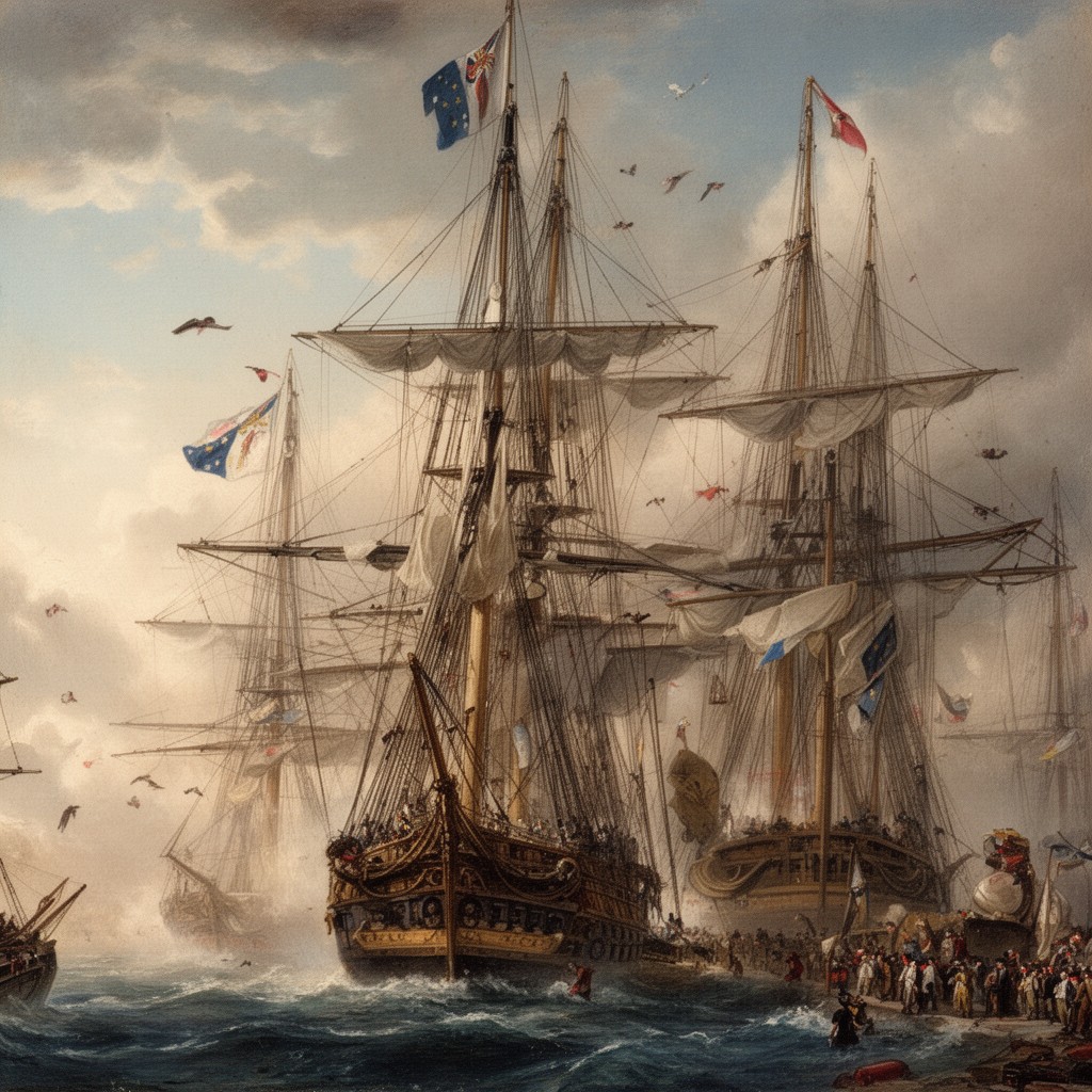 AI-generated illustration of Battle of Trafalgar