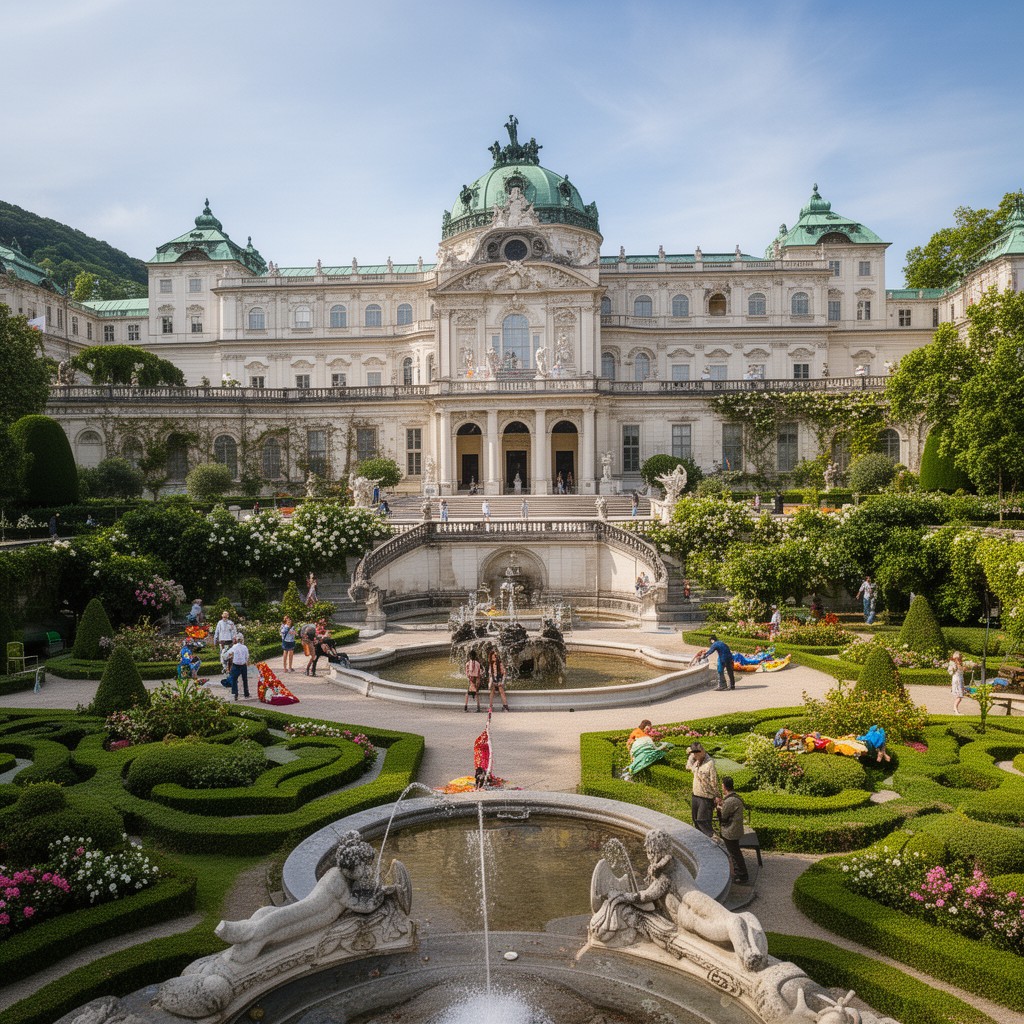 AI-generated illustration of Belvedere Palace, Vienna