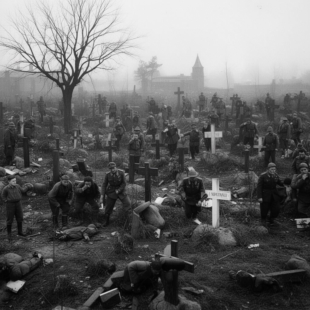 AI-generated illustration of Katyn massacre
