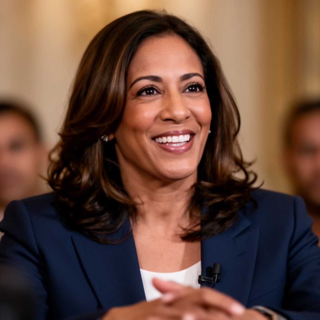 AI-generated illustration of Kamala Harris