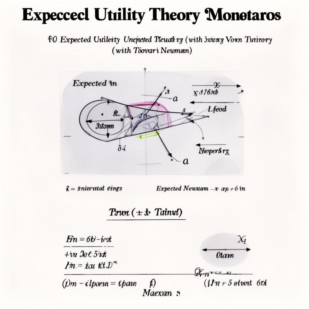 AI-generated illustration of expected utility theory (with John von Neumann)