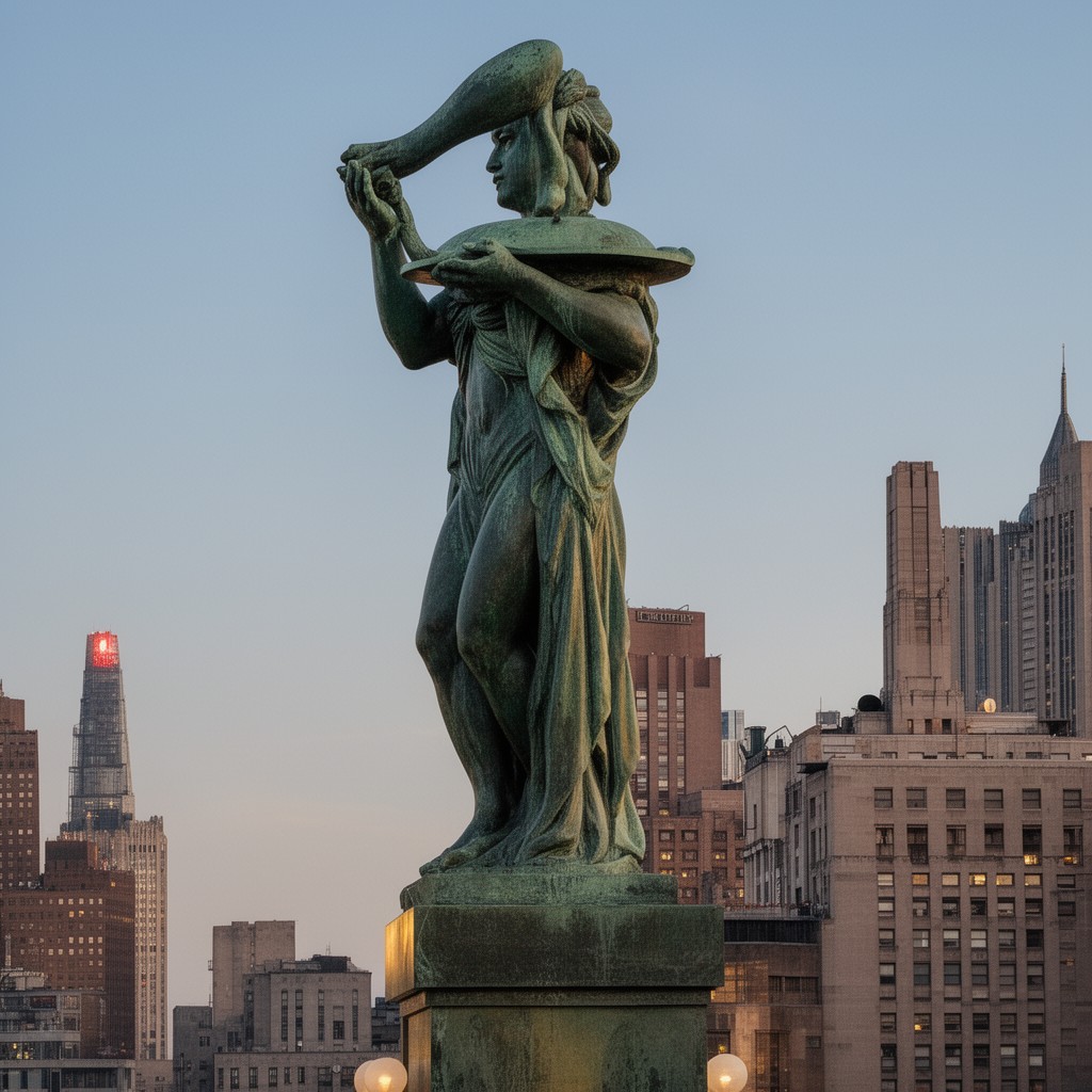 AI-generated illustration of Atlas statue