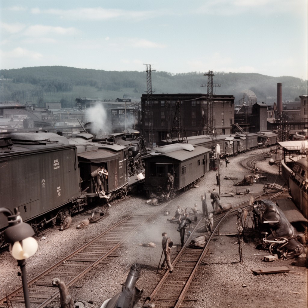 AI-generated illustration of Boston and Maine Railroad