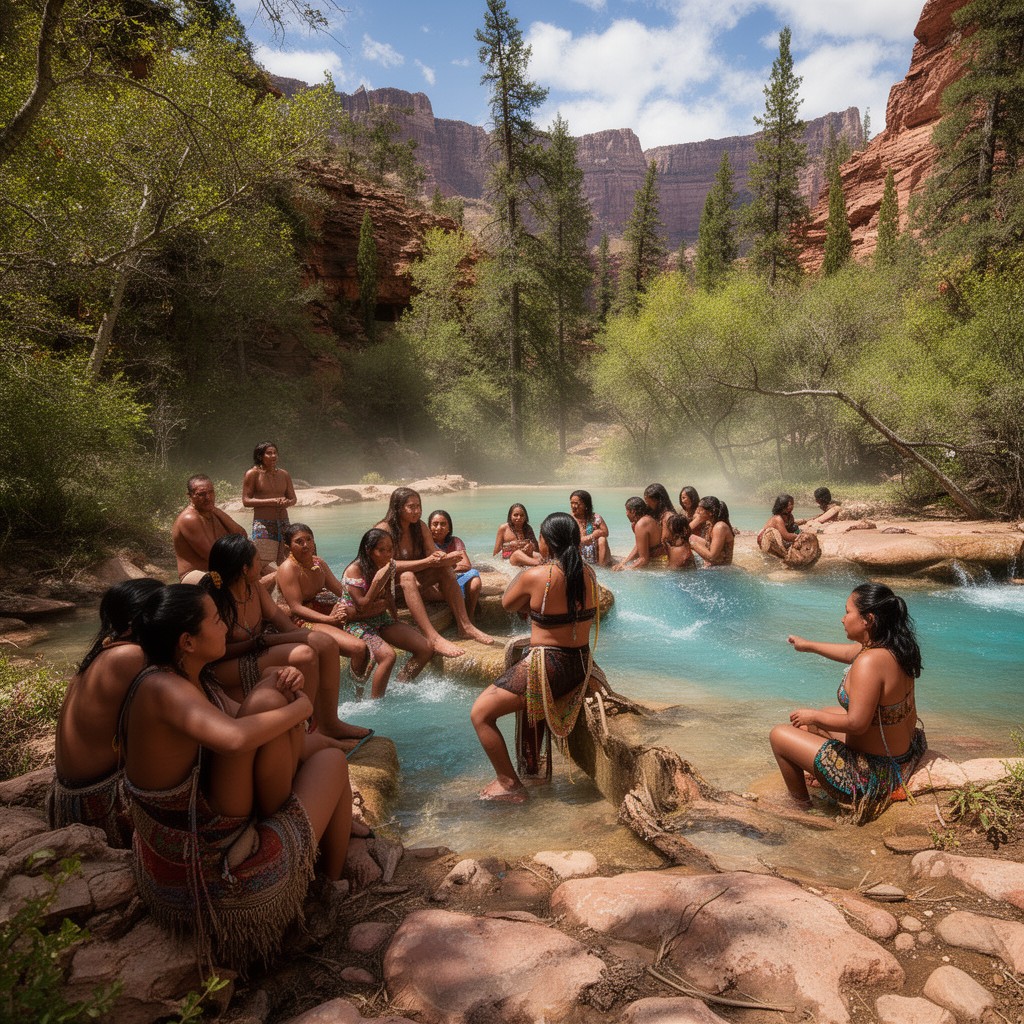 AI-generated illustration of Havasupai people