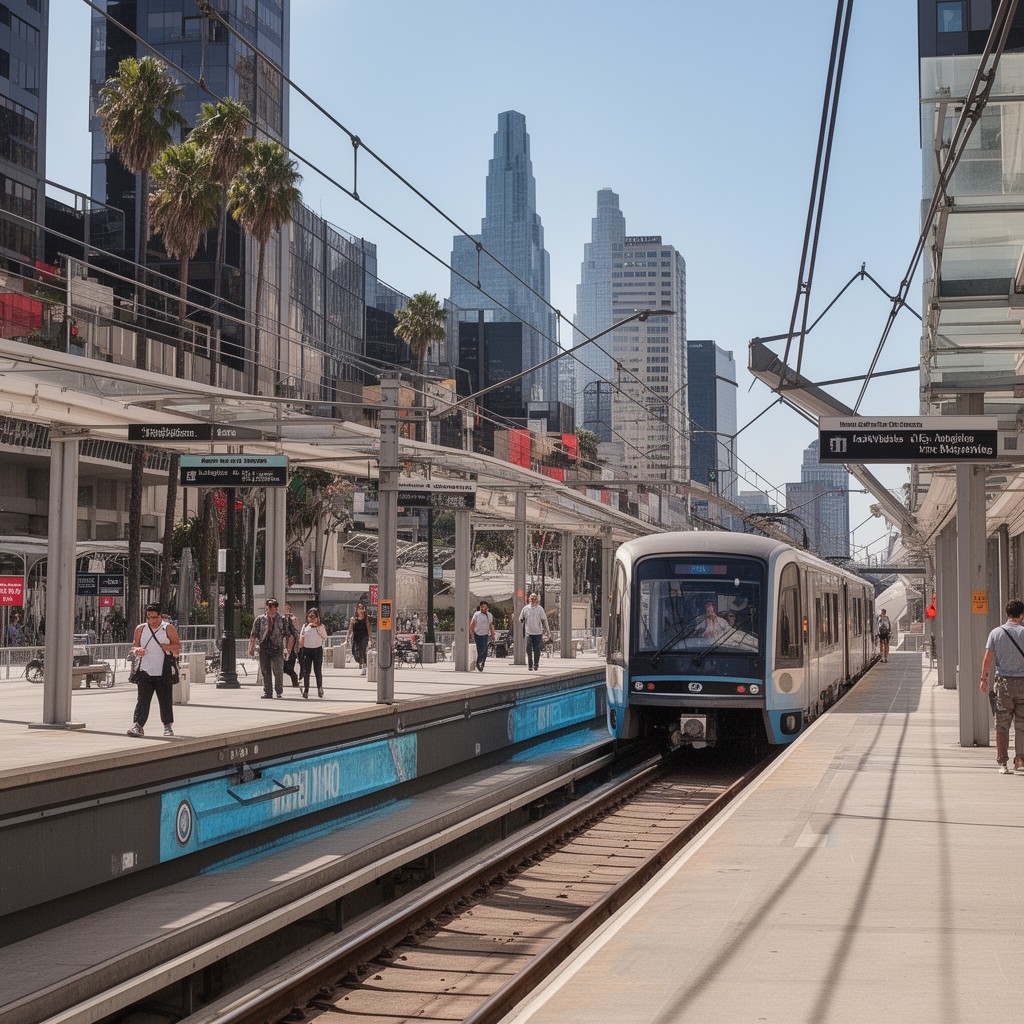 AI-generated illustration of Los Angeles Metro Rail