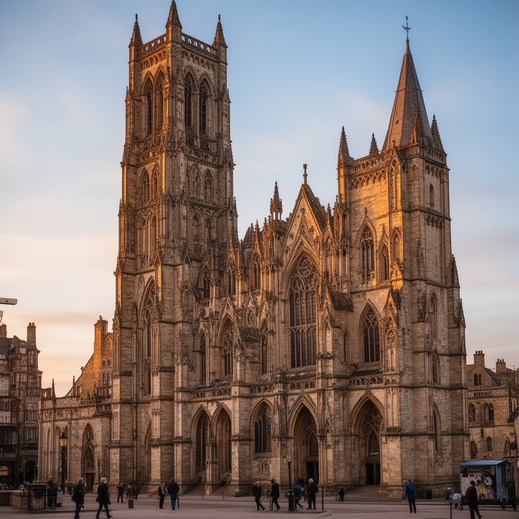 AI-generated illustration of Lincoln Cathedral
