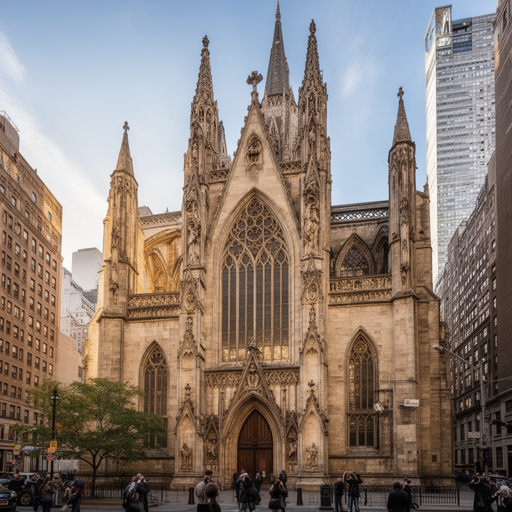 AI-generated illustration of St. Thomas Church, New York City