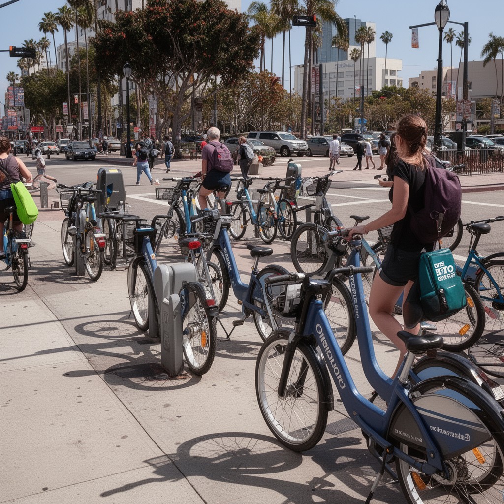 AI-generated illustration of Metro Bike Share