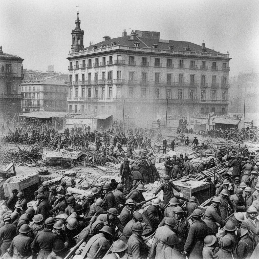 AI-generated illustration of Siege of Madrid