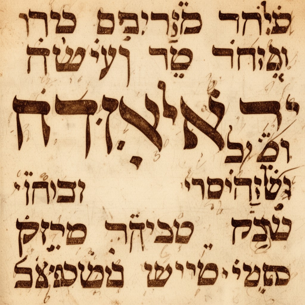 AI-generated illustration of Rashi script