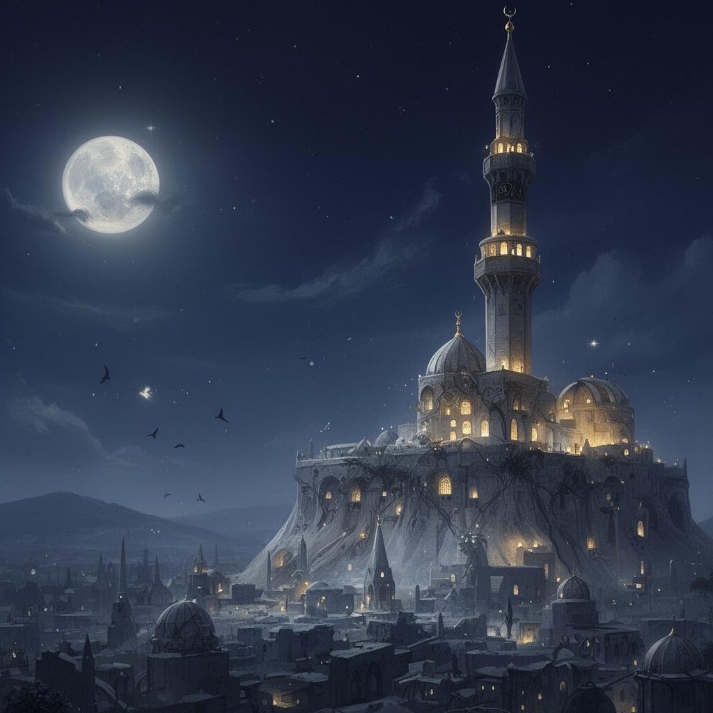 AI-generated illustration of Night Journey of Muhammad