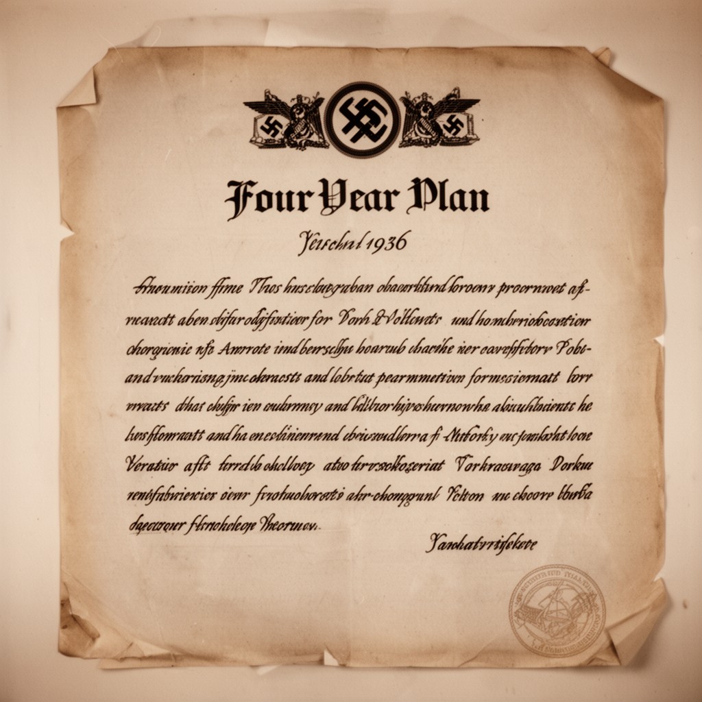 AI-generated illustration of Four Year Plan decree of 1936
