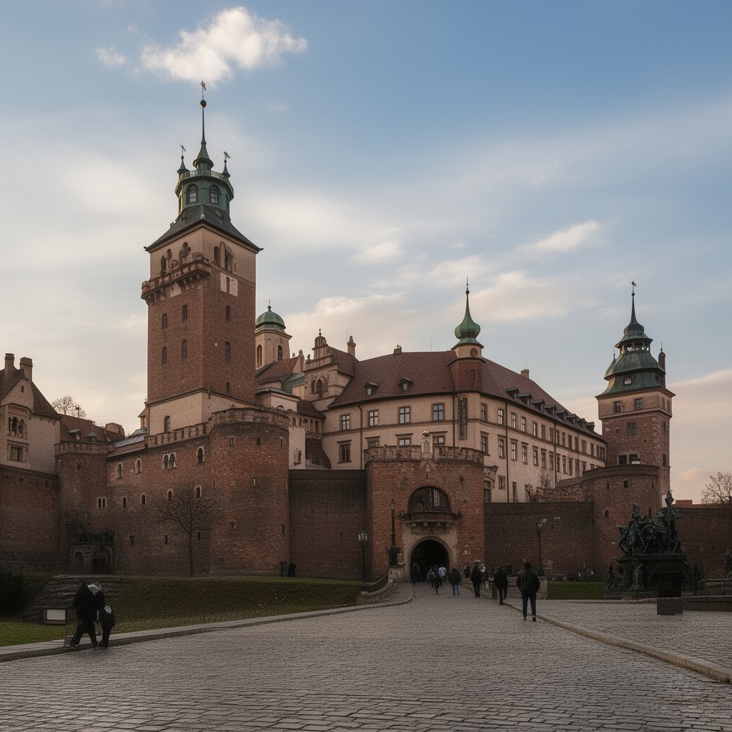 AI-generated illustration of Wawel Castle in Kraków