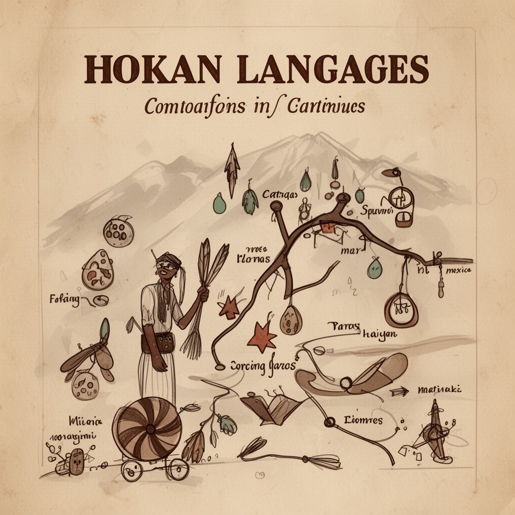 AI-generated illustration of Hokan languages