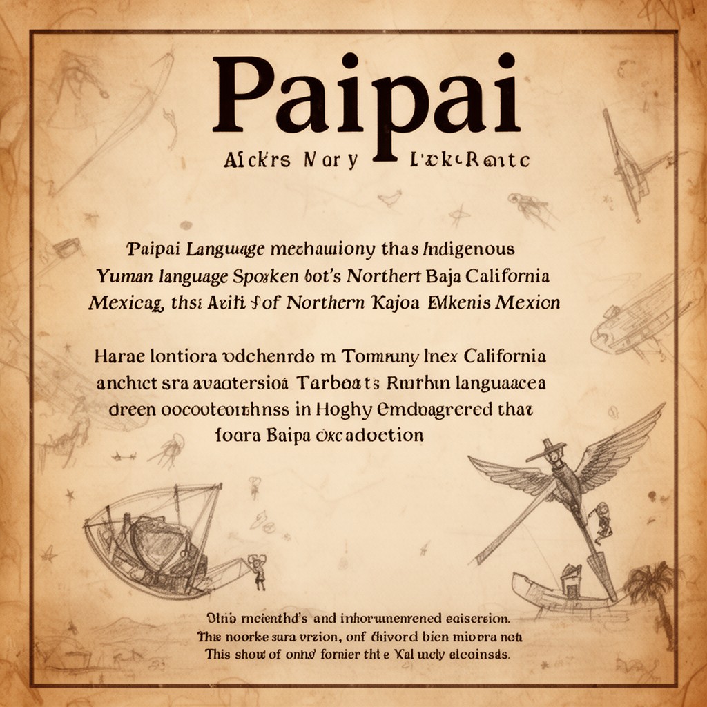 AI-generated illustration of Paipai language