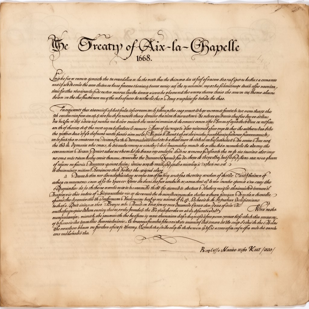 AI-generated illustration of Treaty of Aix-la-Chapelle (1668)