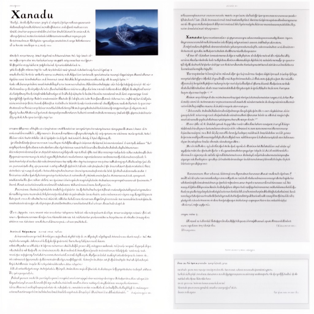 AI-generated illustration of Xanadu hypertext system