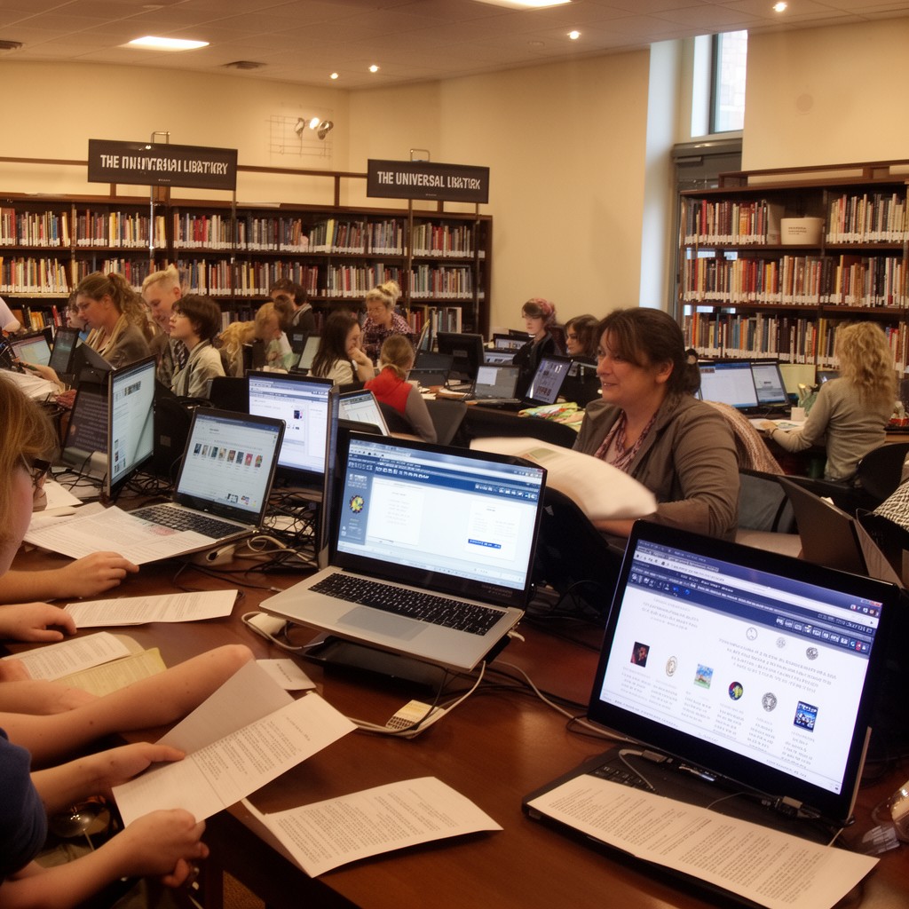 AI-generated illustration of universal digital library