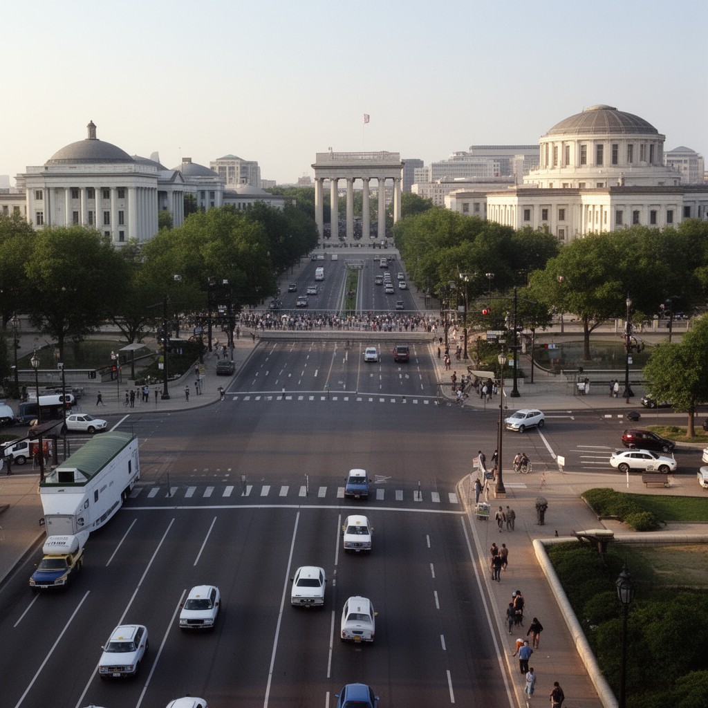 AI-generated illustration of Constitution Avenue NW