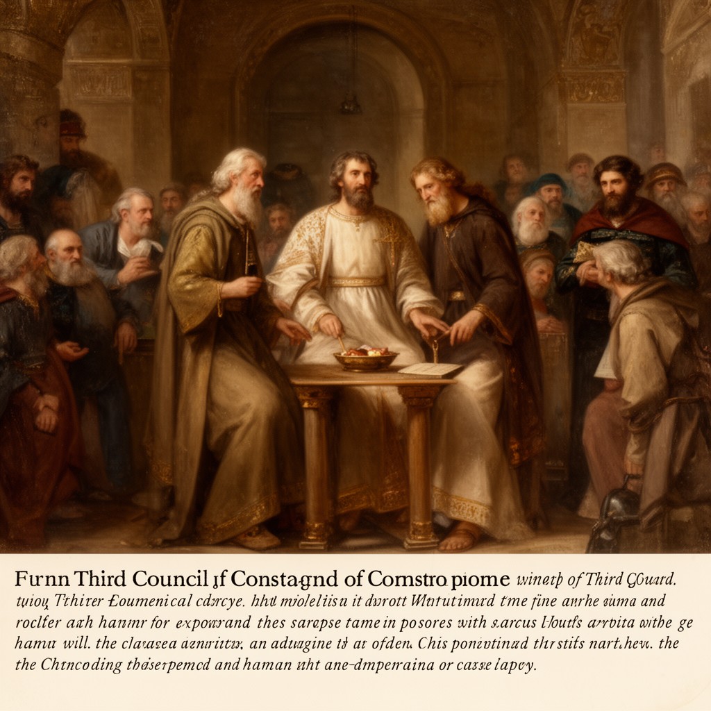 AI-generated illustration of Third Council of Constantinople