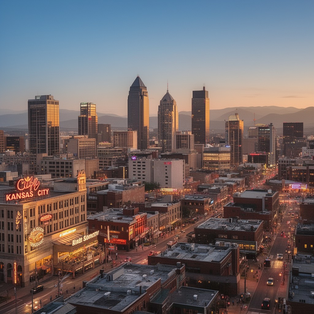 AI-generated illustration of Kansas City metropolitan area
