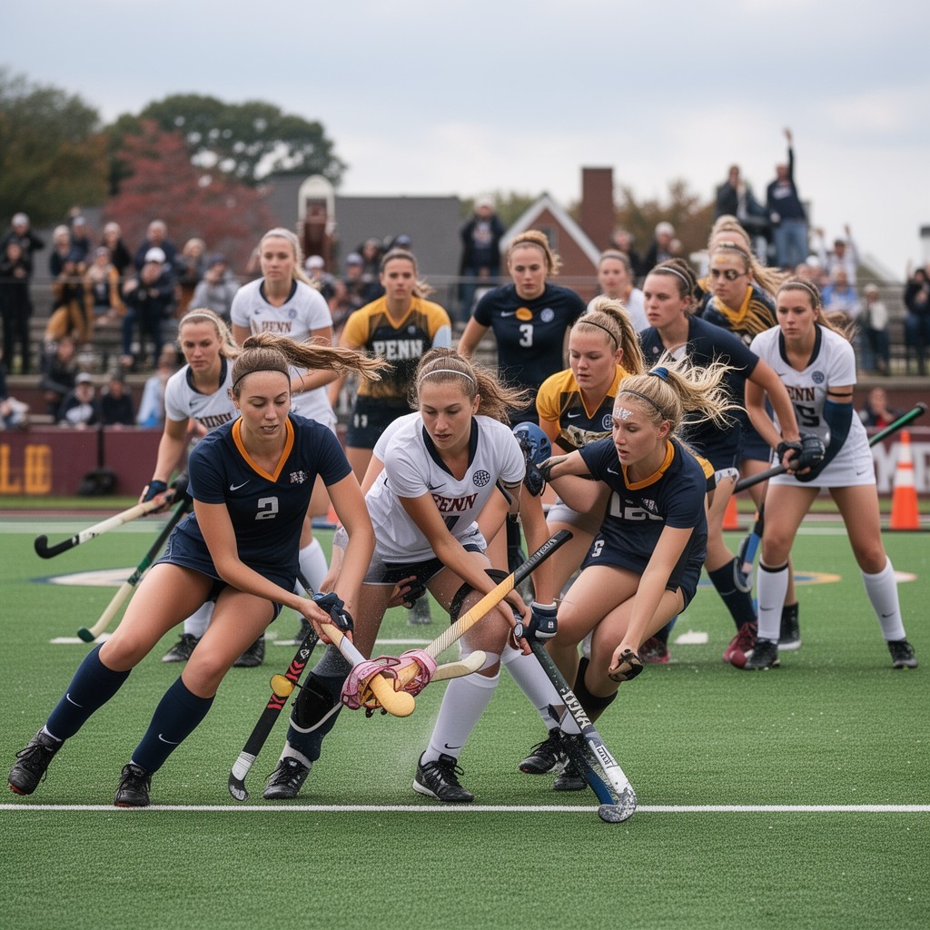 AI-generated illustration of Penn Quakers field hockey