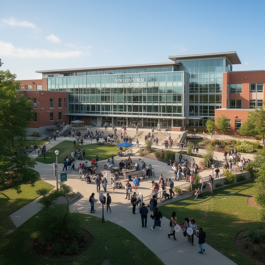 AI-generated illustration of Newton North High School