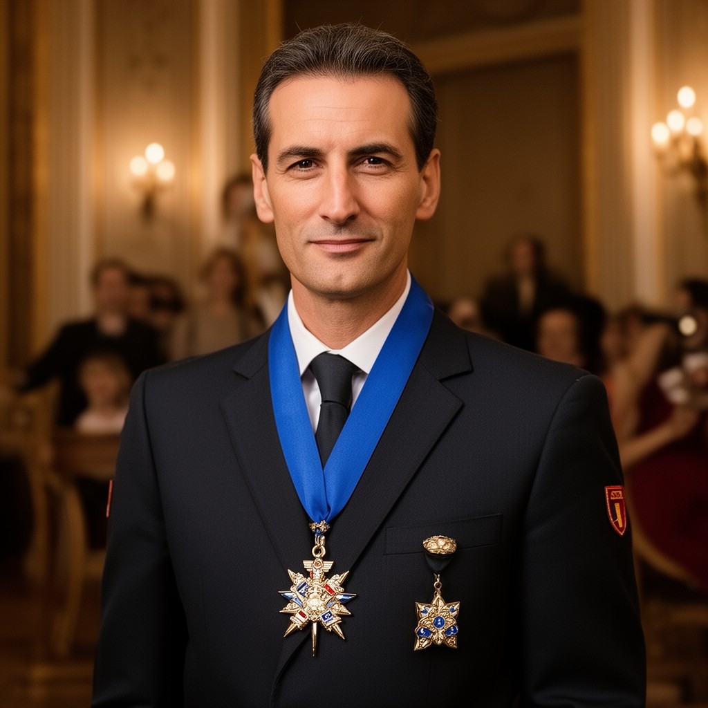 AI-generated illustration of Officer of the Order of Arts and Letters of France