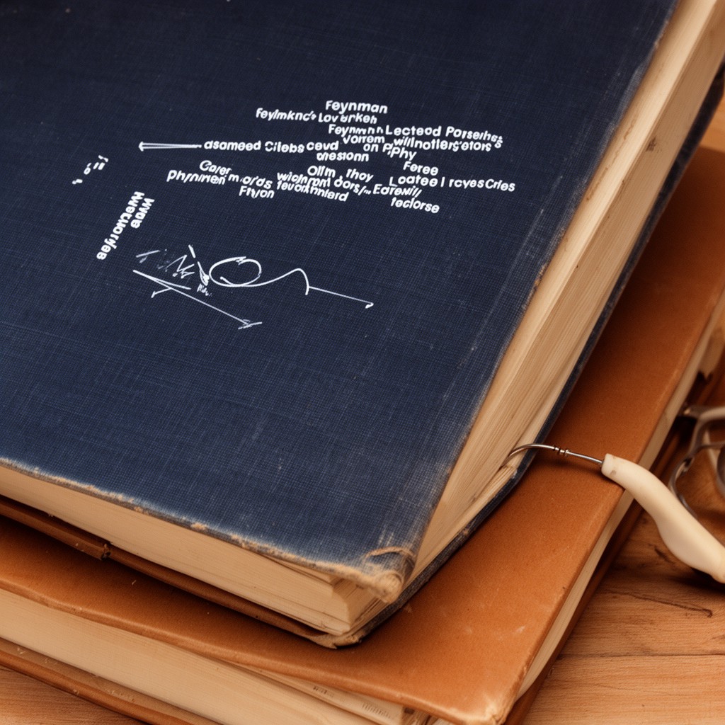 AI-generated illustration of Feynman Lectures on Physics