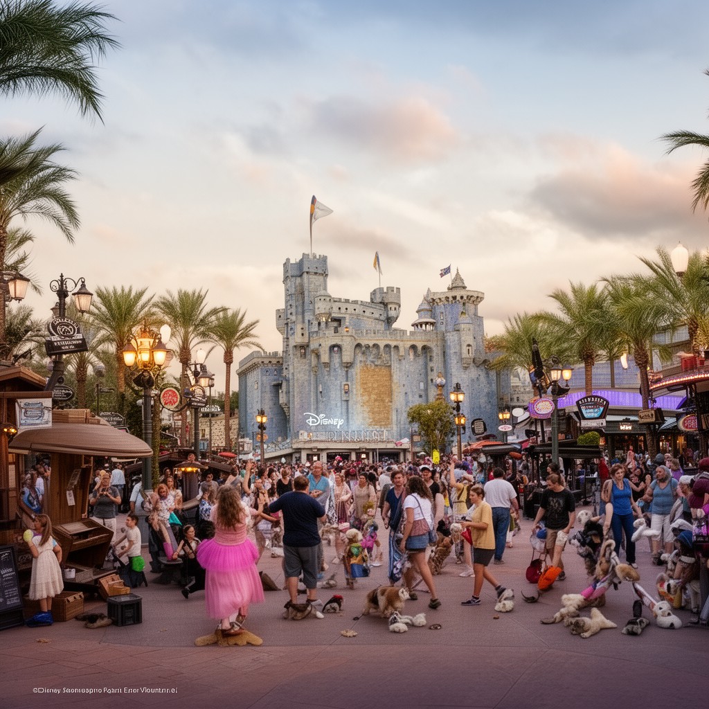 AI-generated illustration of Disney Springs