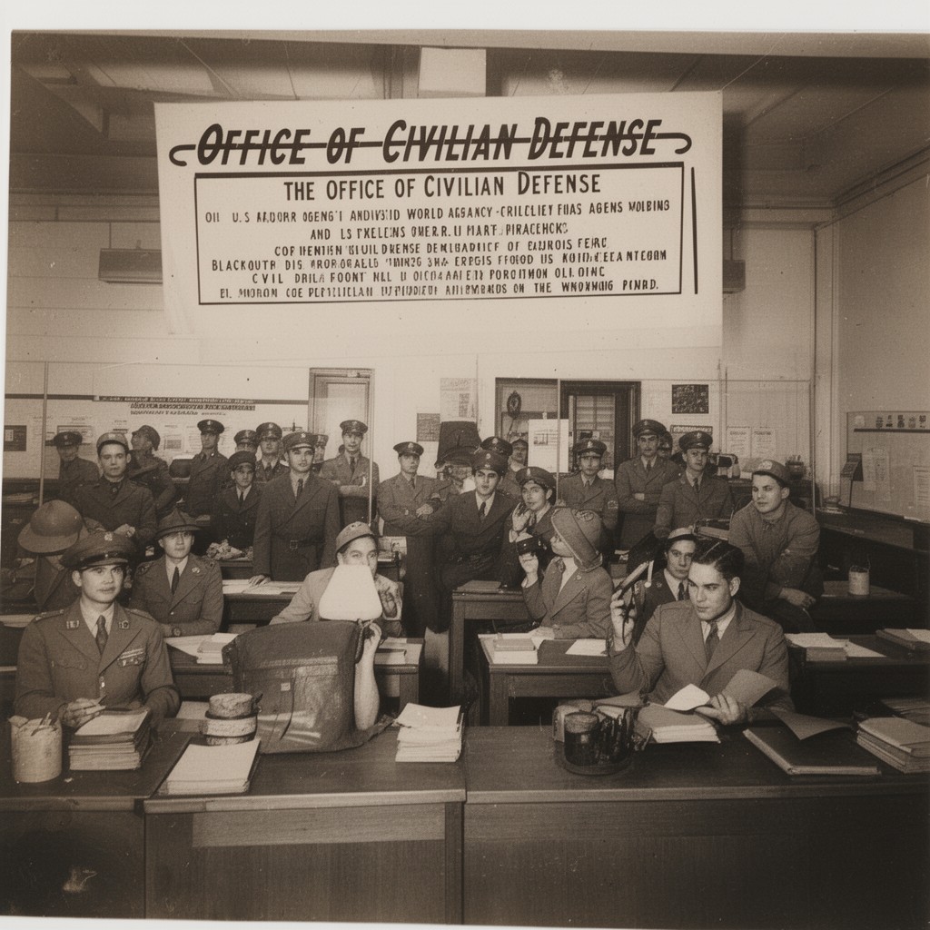 AI-generated illustration of Office of Civilian Defense