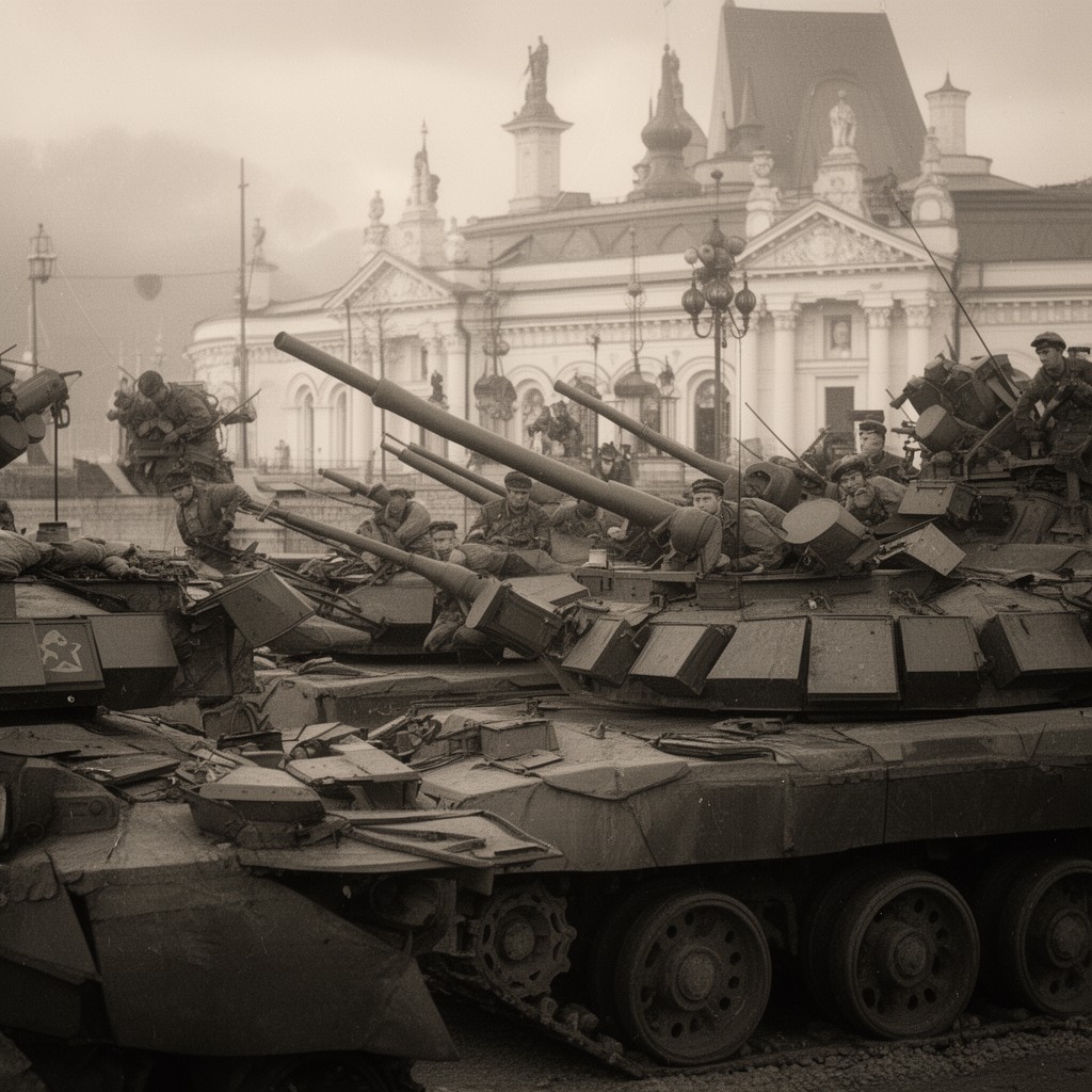 AI-generated illustration of Soviet armed forces