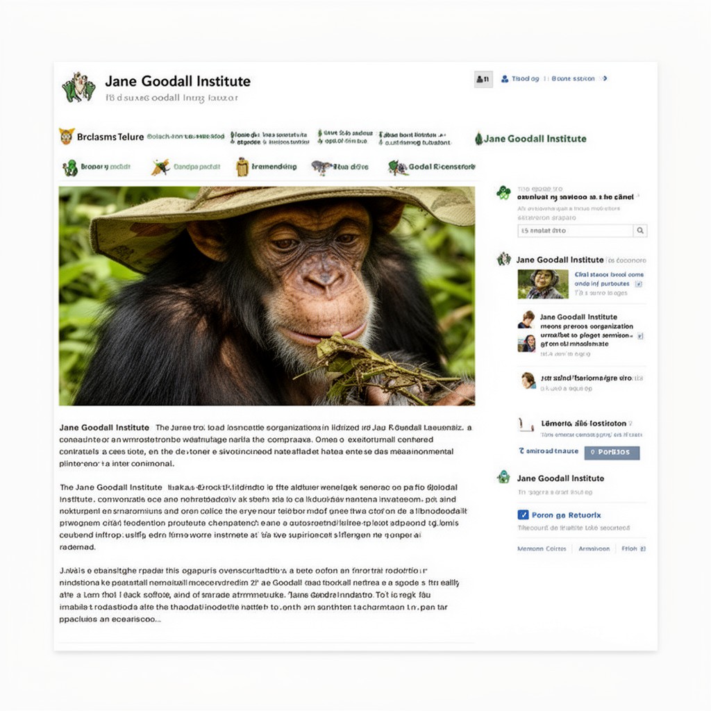 AI-generated illustration of Jane Goodall Institute
