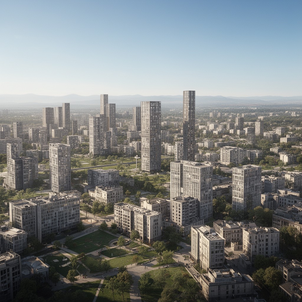 AI-generated illustration of La Ville Radieuse