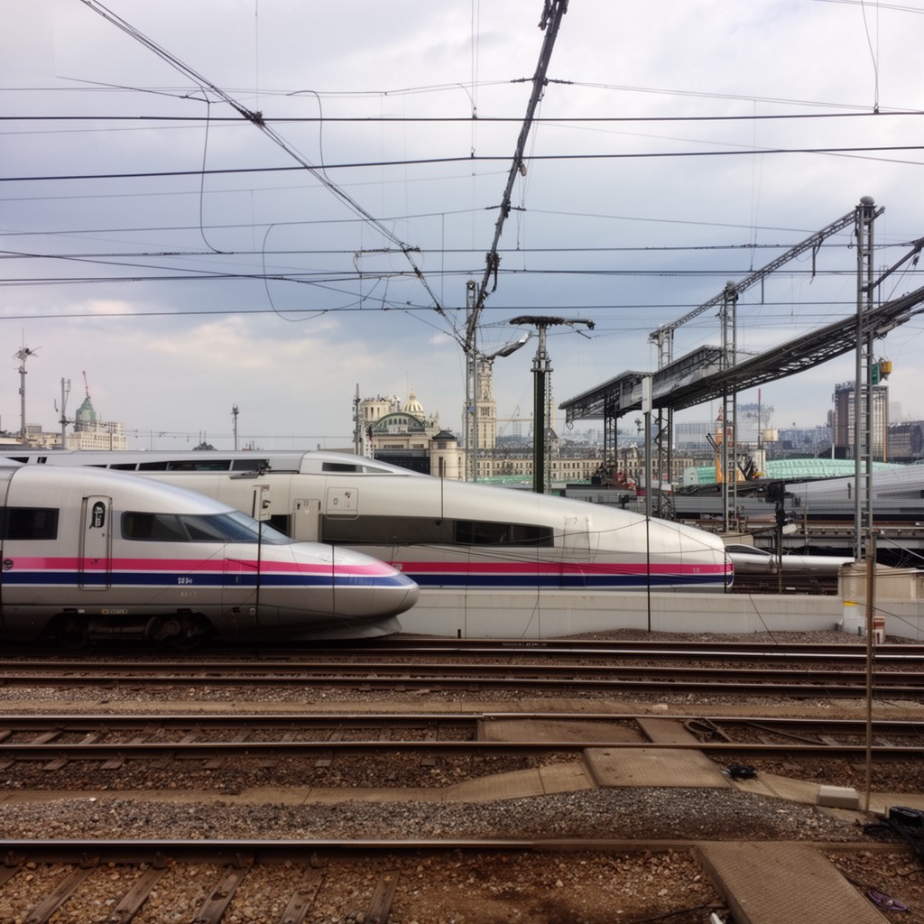AI-generated illustration of TGV high-speed rail