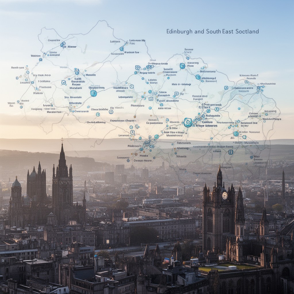 AI-generated illustration of Edinburgh and South East Scotland city region