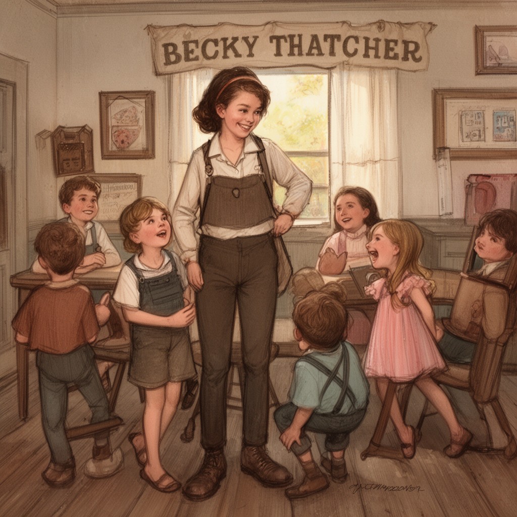 AI-generated illustration of Becky Thatcher