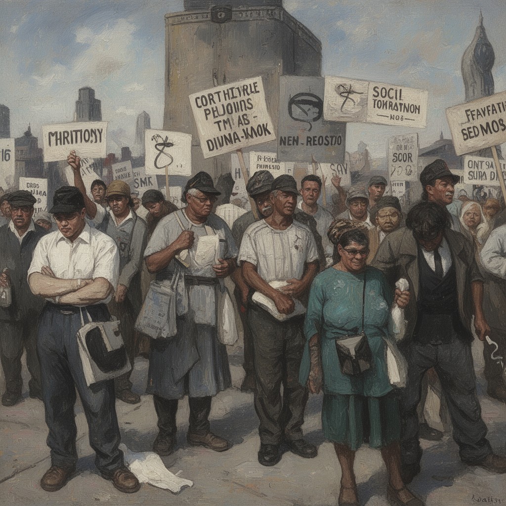 AI-generated illustration of Social realism