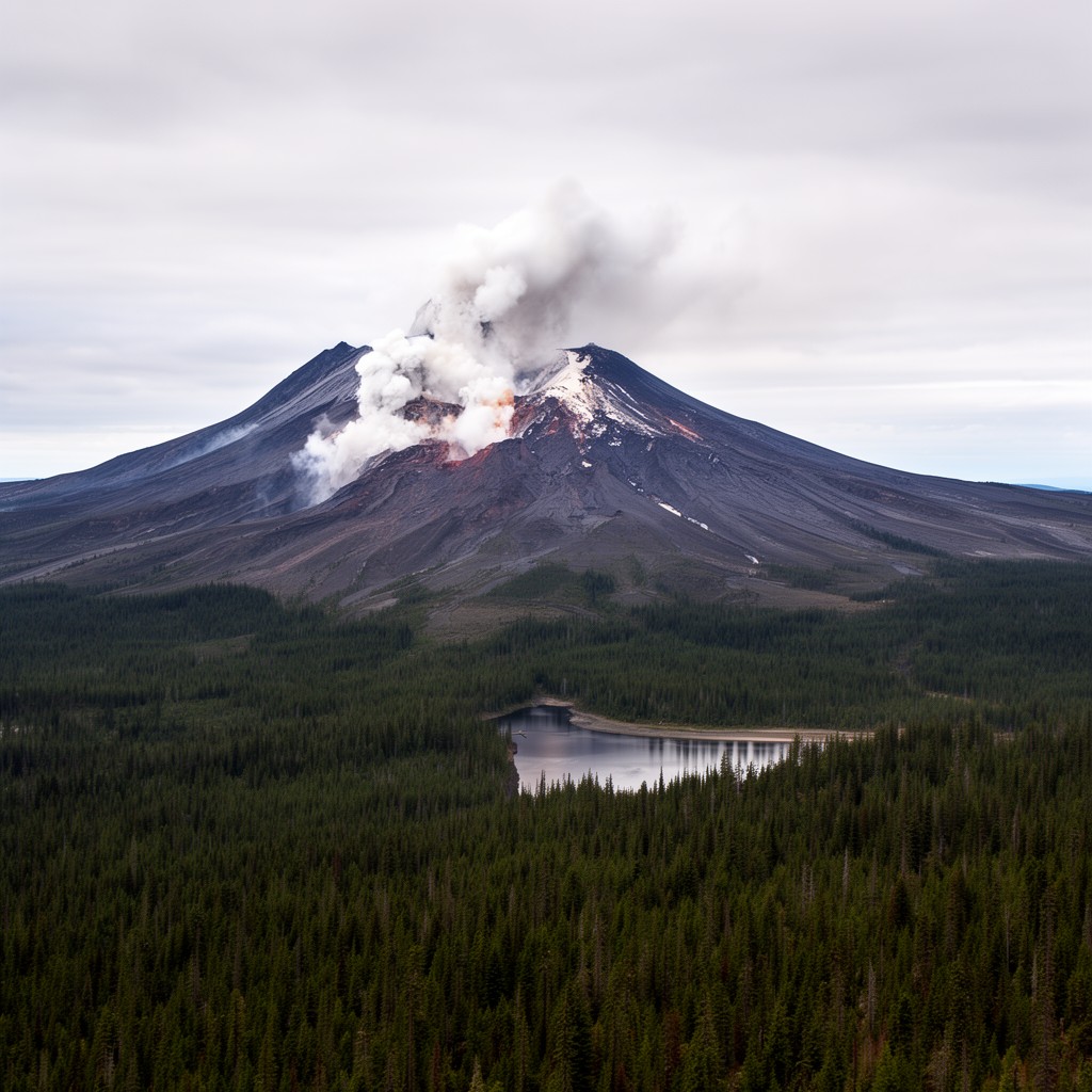 AI-generated illustration of Mount St. Helens
