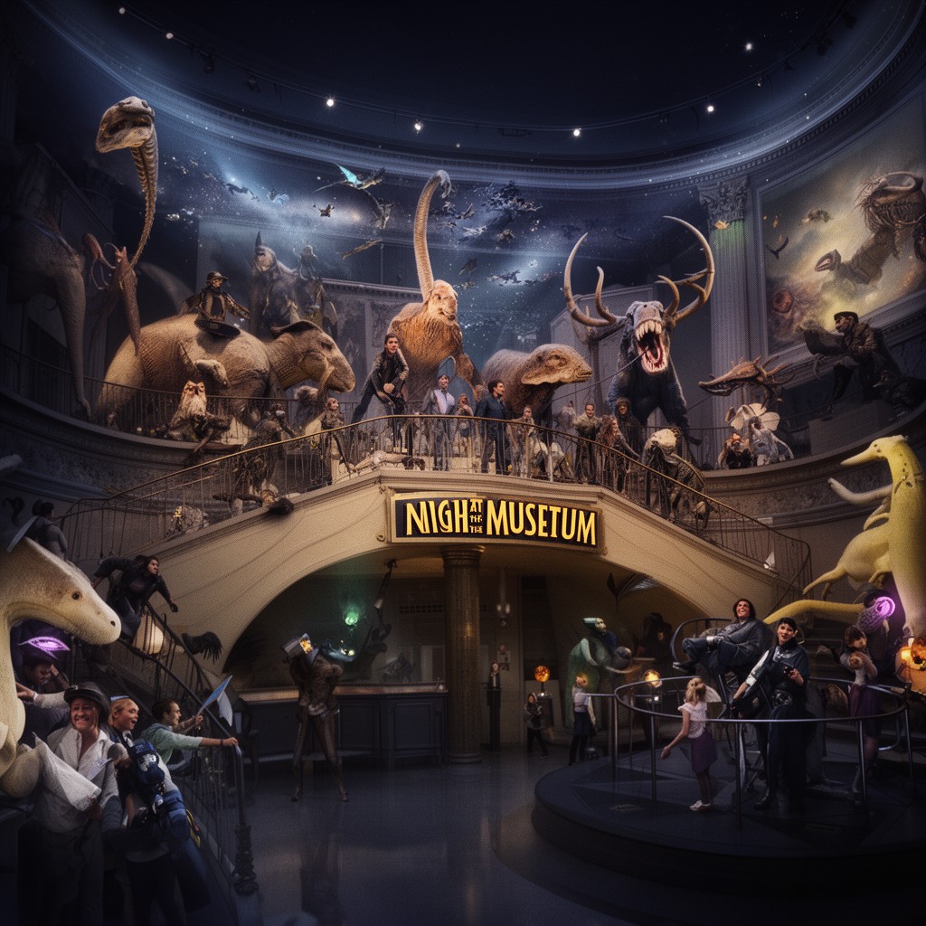 AI-generated illustration of Night at the Museum