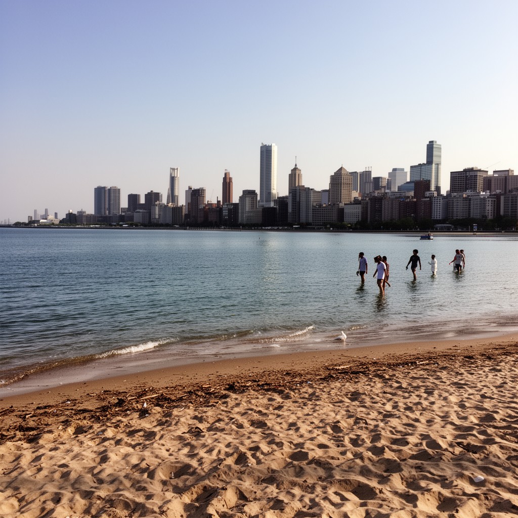 AI-generated illustration of Montrose Beach area