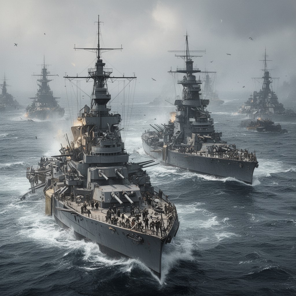 AI-generated illustration of Battle of Jutland