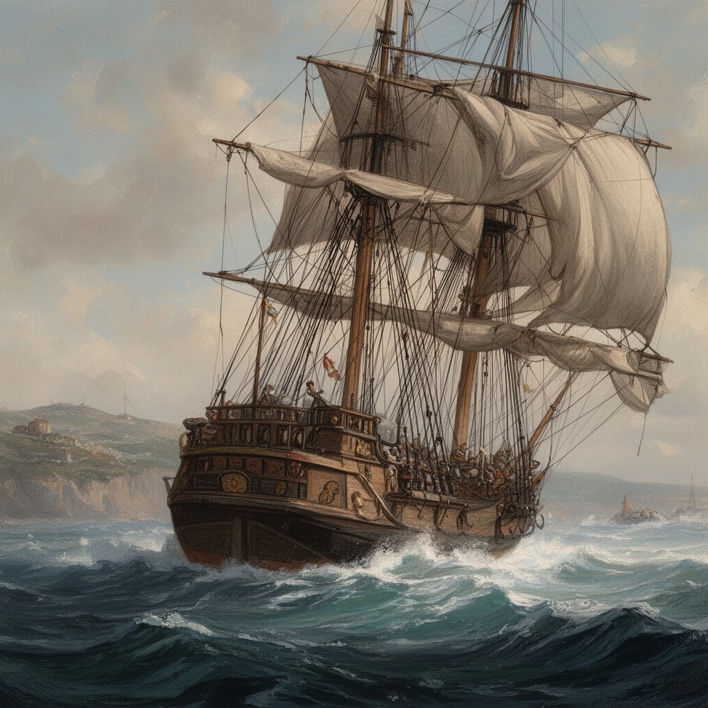 AI-generated illustration of Battle of Flamborough Head