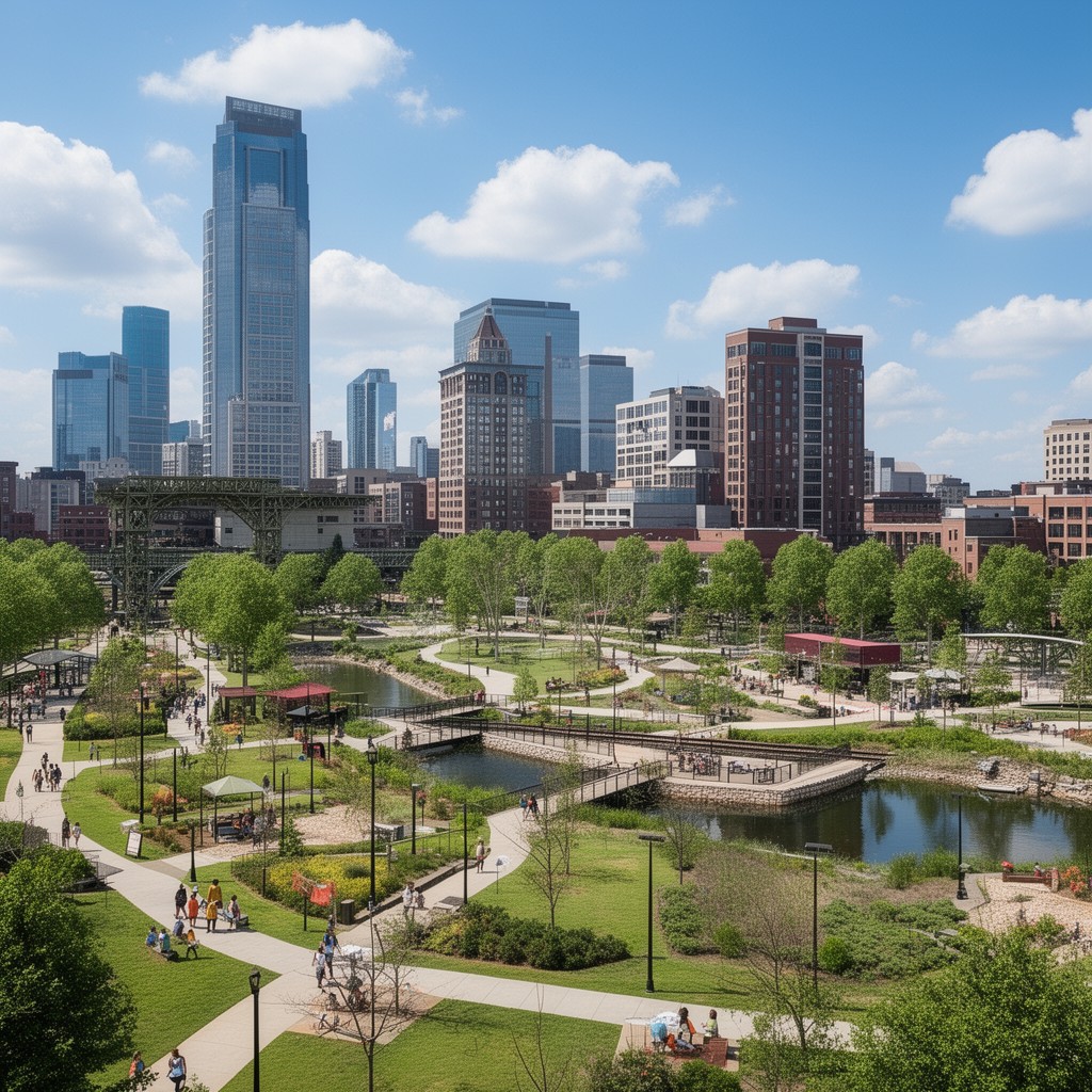 AI-generated illustration of Railroad Park