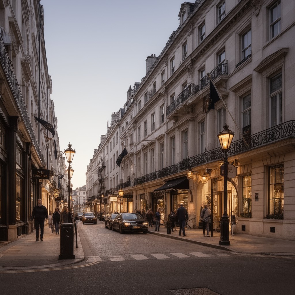 AI-generated illustration of Mayfair, London, England