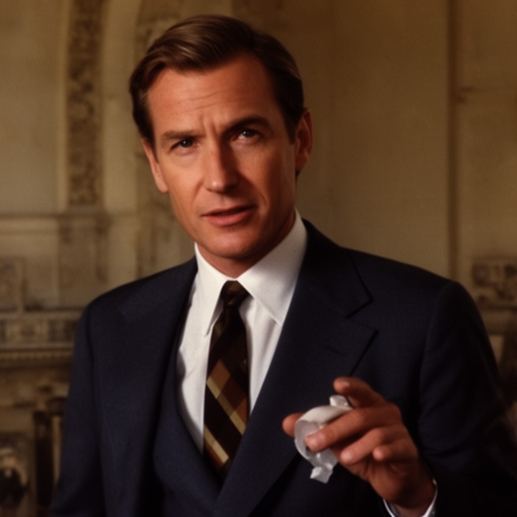 AI-generated illustration of Edward Fox