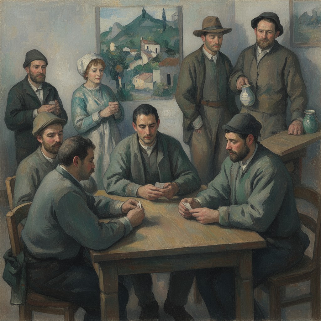 AI-generated illustration of The Card Players