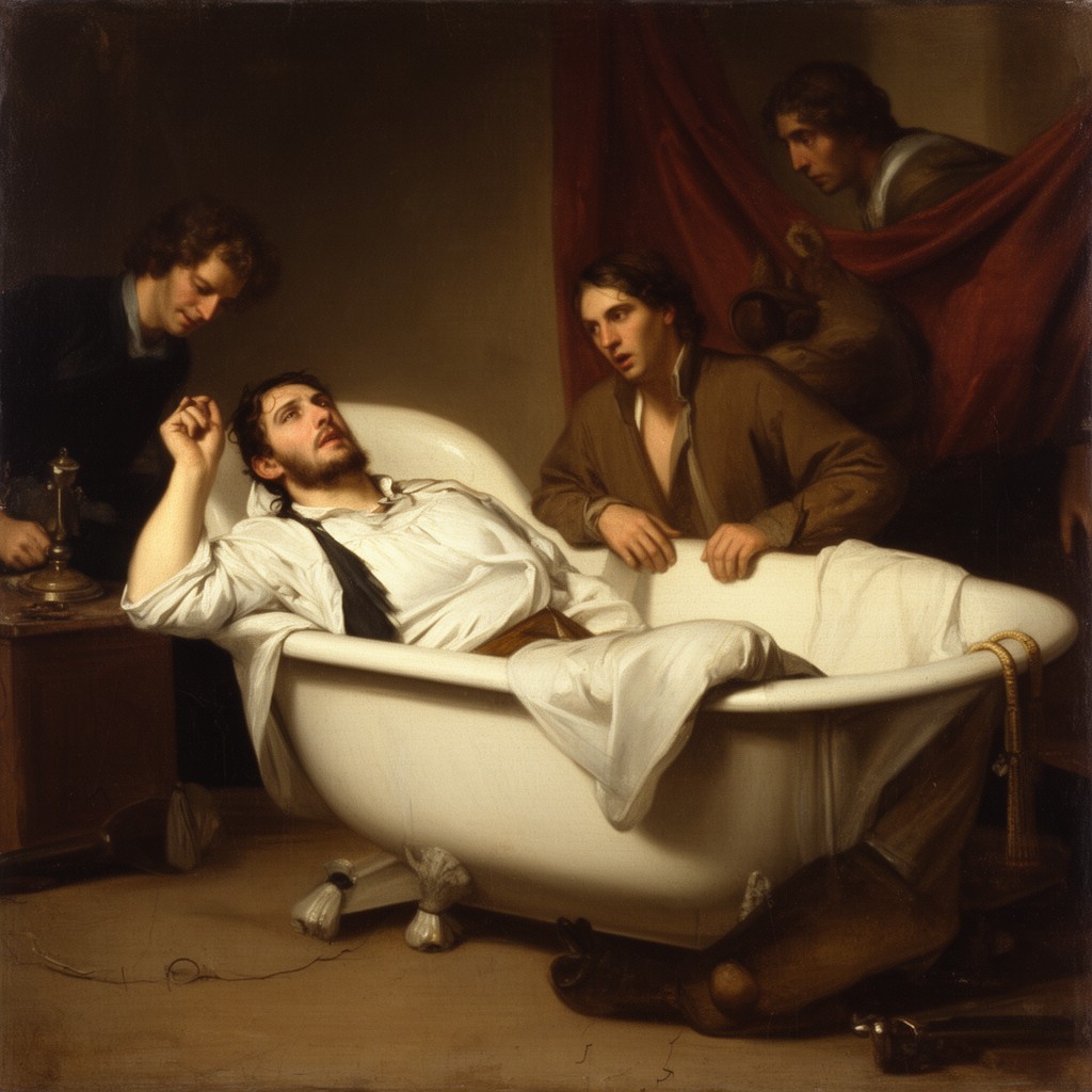 AI-generated illustration of The Death of Marat