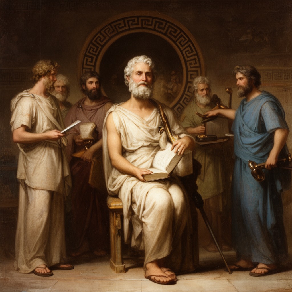 AI-generated illustration of Classical Greek philosophy